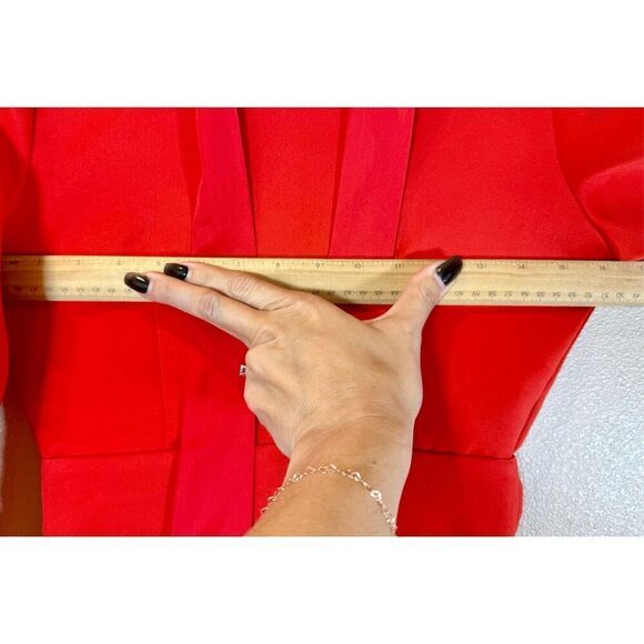 NWOT Ivy City Co Pipa Holiday Red Bow Tie Collar Fit & Flare Women's Dress XXS - Picture 13 of 14